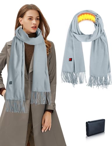 Lionrose Heated Scarf for Women Rechargeable,Men Electric Heating Scarf for Neck with Battery, Intelligent Scarves