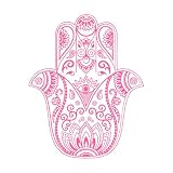 Mano di Fatima Mandala - Decalcomania artistica mandala Mano di Hamsa Adesivo da parete Idee per decorazioni Boho Decorazioni indiane Soggiorno Grande - 67x83 cm