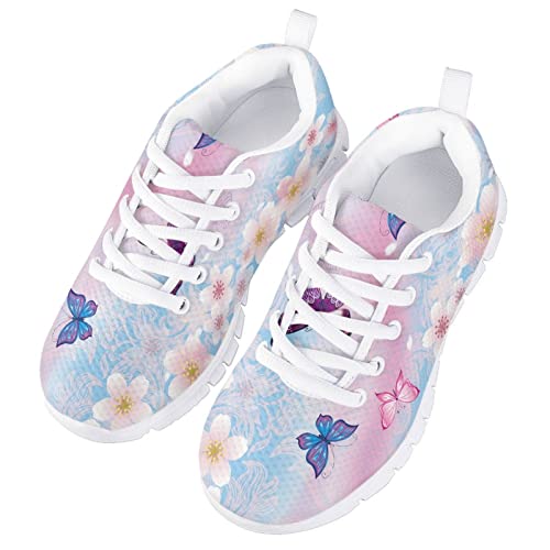 MARSVOVO Kids Animal Print Sneakers Flexible Athletic Lightweight Breathable Lace-up First Shoes for Walking Boy Girl Most Comfortable Classic Printed Casual Fashion Non Slip Sport Girl Running Shoes