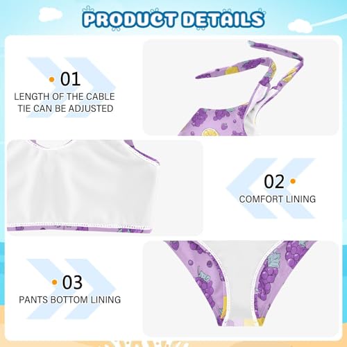 Image of Boccsty Cute Crab Red Blue Girls Swimsuits Kids Bikini Sets 2 Pcs Bathing Suit for 3T