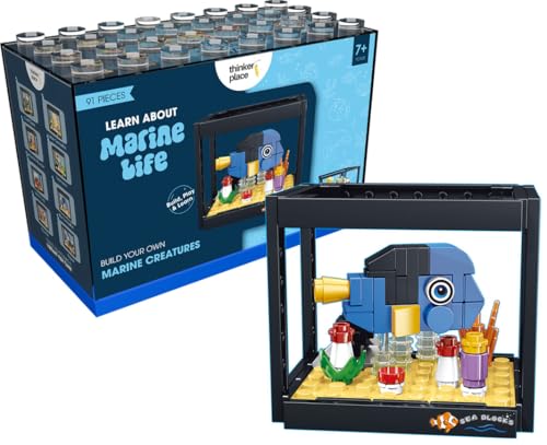 Image of 8-in-1 Dream Ocean Fish Tank Blue Damselfish (91 Pieces) | Learn About Marine Life | Building Block Set for Kids Age 6+ | STEM Educational Toy | Build, Collect & Create a Big Fish Tank