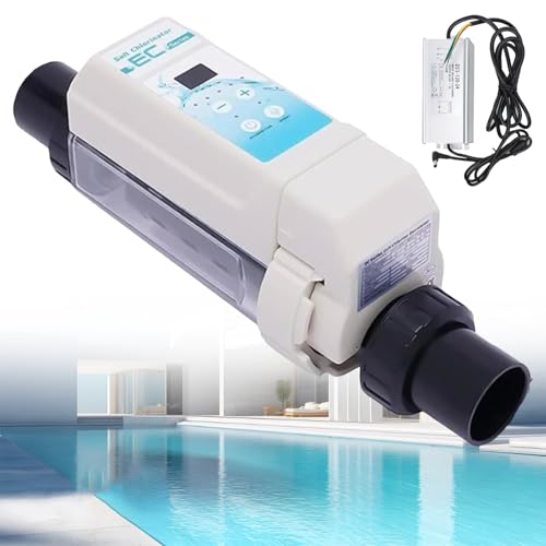 ZEEKYFOR Clorador Electrolítico de Sal, Clorador de Agua Salada para Piscinas de hasta 40 m³/60 m³/80 m³/100 m³, con Función de Autolimpieza 100m3/20g/h