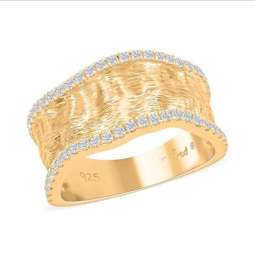 Shop LC Clarte Sable Collection Moissanite 0.50 ctw Ring in Vermeil Yellow Gold Over Sterling Silver Size 7