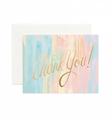 Watercolor Thank You Note Cards by Rifle Paper Co. -- Set of 8 Cards and Envelopes