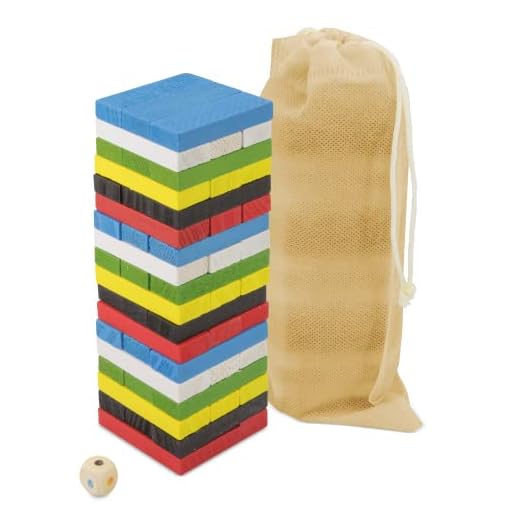 Disok - Juego Mesa Madera&Quot;Torre&Quot; Colores En Bolsa De Regalo, Ideal Para Los Niños.