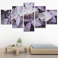 SIGNWIN 5 Panel Canvas Wall Art Purple Petals for Home Decorations Ready to Hang - 60