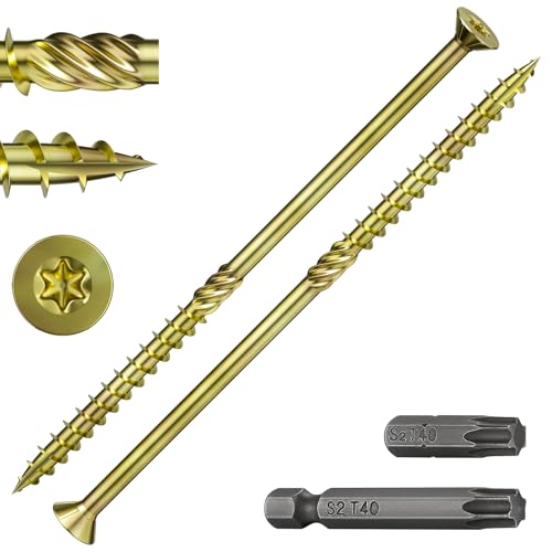 Wensilon 5/16 * 8" Yellow Deck Screws 52pcs 5lbs 8x200mm Lag Screws