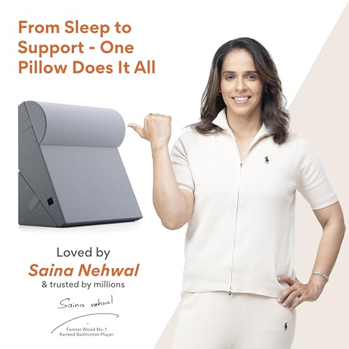 FOVERA Memory Foam Wedge Pillow | 2 Years Warranty | Adjustable Wedge Cushion with Head for Back Support for Bed, Acid Reflux, Snoring, GERD, Leg Elevation, Pregnancy (Grey, 22x22x12 Inch)