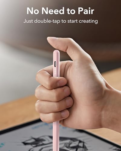 Image of ESR for Apple Stylus Pen with Tilt Sensitivity, iPad Pencil for Apple iPad 10 /9 /8 /7 /6, iPad Pro 11, iPad Pro 12.9, iPad mini 6 /5, and iPad Air 5 /4 /3, Palm Rejection, Magnetic Attachment, Pink