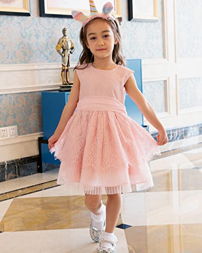 Topophilia Flower Girl Dress 2T-7, Lace Toddler Girl Dress For Wedding, Sleeveless Twirl Dress Tulle Tutu Dress For Party #TOP2