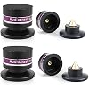 Tertullus 4 Pcs Aluminum Speaker Spike+Speaker Isolation Feet Top Pad Turntable Isolation Feet for Amplifier Turntable Player Subwoofer Black
