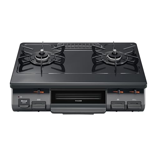 都市ガス ガステーブル 2017年製 幅56cm グリル未使用 リンナイ 左強火