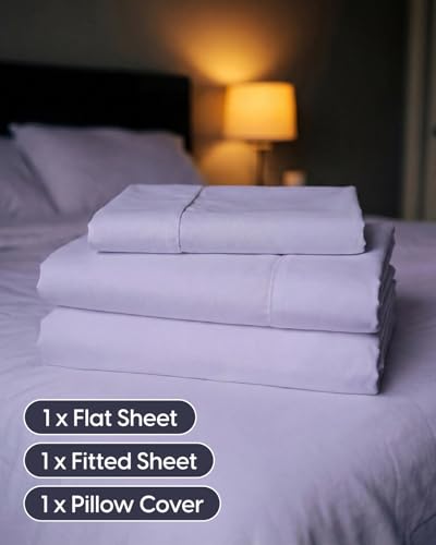 Image of Sleepy Town Twin Size Bed Sheets - 3 Piece - Twin Sheet Set - Extra Soft, Comfy & Cooling - Easy Care - Shrinkage, Wrinkle & Fade Resistant - Brushed Microfiber - Deep Pocket Bed Sheets (Lavender)