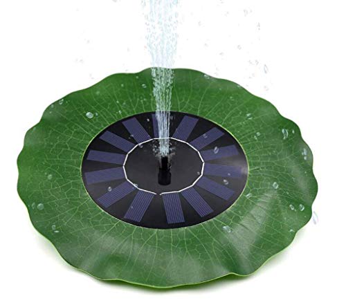 Solar Fountain, Lotus Round Garden Fountain With 4 Nozzles Suitable For Bird Shower, Water Pump Small Pond And Fish Tank