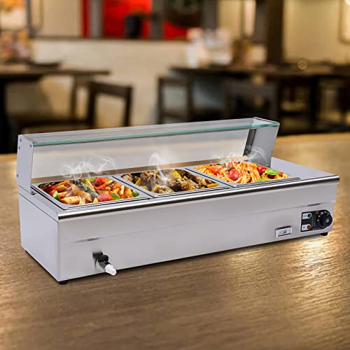 Warmhaltebehälter, Buffetwärmer Speisenwärmer Warmhalteplatte 3 Speisebehälter, Buffetbehälter Edelstahl Buffetwärmer – Bild 7