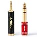 ANDUL 1/4 inch to 3.5mm and 3.5mm(1/8'') Plug Male to 6.35mm (1/4'') Jack Female Stereo Pure Copper Headphone Adapter for Amp Guitar,Piano,etc (Black+Red)