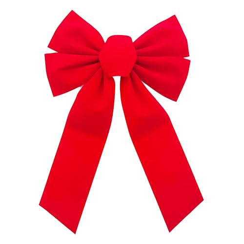 KIRVOS Grand nœud de Noël Rouge 25 * 45cm,Noeud de Velours,nœuds décoratifs,Noeud Papillon,décoration d'emballage Cadeau,pour la décoration intérieure et extérieure.