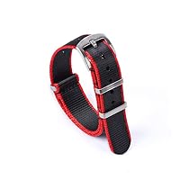 Cinturino NATO Nylon James Bond 007 20mm/22mm &ndash; Wrist Envy UK (Nero/Rosso/Verde)