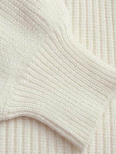 CIDER Women’s Crop Top Sweater Square V Neck Lantern Sleeve Cute Rib Knit Pullover3