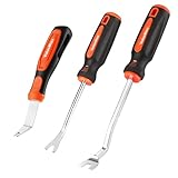 VALUEMAX 3Pcs Trim Removal Tool and Staple Remover Set, Heavy Duty Pry Tool Clip Removal Tool Staple Puller, Upholstery Tools for Removing Staples, Tacks, Auto Clip Fasteners, Door Panel, Dashboard