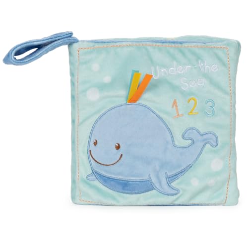 Image of GUND Baby Sleepy Seas 123 Whale Soft Book Plush Stuffed Sensory Stimulating Toy, 8"