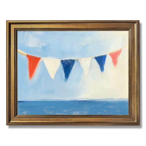 Framed bunting flags poster Canvas Wall Art for Living Room,