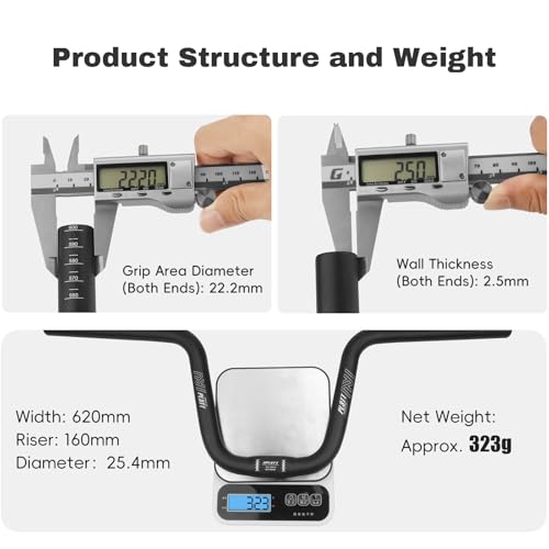 image for PLATT 25.4/31.8mm Mountain Bike Handlebar/Riser Handlebar - (30mm, 35m