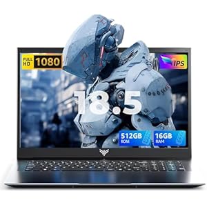 Laptop de 18.5 pulgadas con batería de 8000 mAh, procesador Intel N150 de cuatro núcleos hasta 3.6 GHZ, 16 GB DDR4 RAM 512 GB SSD, WiFi, pantalla IPS Full HD, Windows 11 2026, computadora portátil