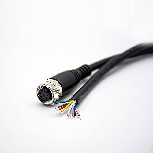 Miniatura 24 de Elecbee Cable M12 A-Code Conector recto de cabeza hembra individual Cable eléctrico de enchufe de aviación (cable de 5 pines 1.5M/4.9 pies) Cable