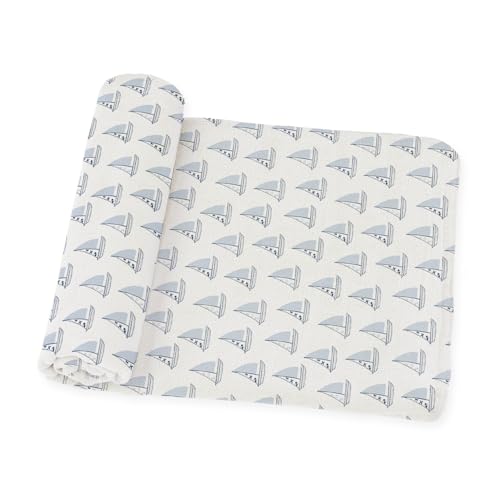 Image of Muslin Swaddle Nautical, Receiving Blanket, Breathable and Soft, 47 inch x 47 inch, Wrap for Baby Boys and Girls, Registry, Newborn
