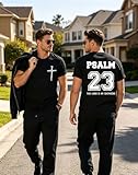 Christian Shirts Psalm 23 Shirt, Funny Psalms 23 Faith T Shirts V Neck Christian Cross Tees for Women Men