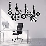 Autocollant Mur Vinyle Decal Affaires Travail Teamwork Bureau Art Decal Sticker Mural Autocollant Mural 98x58cm Sticker Mural Vinyle Pvc Lettre Noir
