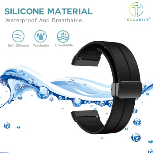 Image of T TECLUSIVE Soft Silicone Strap Band with Magnetic Lock Compatible for Fitbit Versa 4 / Versa 3 / Sense 2 | Adjustable Silicone Rubber Band for Versa 4 3 Sense