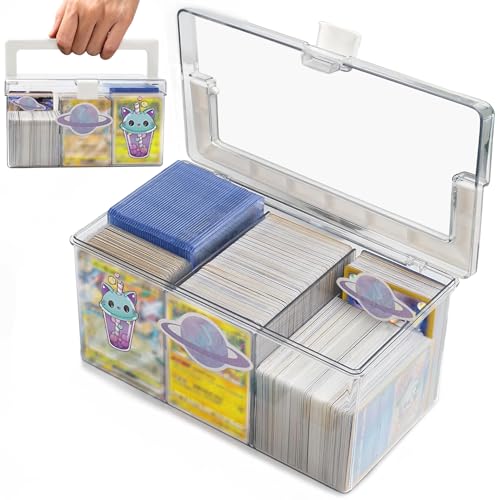 Mirasizuku カードケース トレカ 大容量 ポケモンカード ケース 約2800+枚トレカ収納/112枚ローダー psa 収納ケース 横入れ 縦入れ ストレージボックス トレカ 取り外し可能 ストレージボックス カードストレージ 「ポケカ 遊戯王 デュエマなど 各種 カードゲーム に使用可能」PETサステナブル素材 防水 防塵 超透明 (M)