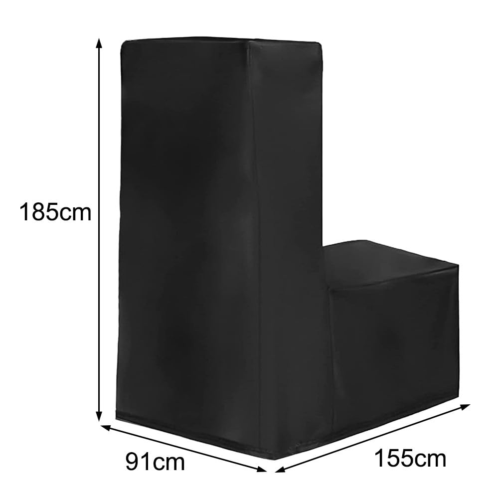 Elliptische Maschinenabdeckung, wasserdicht und staubdicht, 600D Oxford-Gewebe, Schutzhülle für Heim-Fitnessgeräte, Schwarz, 165 x 65 x 140 cm