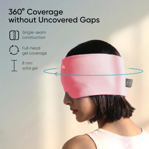 Image of Frido Hot & Cold Therapy Cap | 360 Full Head Coverage | Reusable Cooling & Warming Cap with Gentle Compression | Pink
