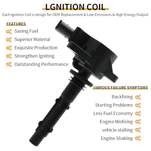 Image of 6Pcs UF535 Ignition Coils & Spark Plug Compatible with Dodge Freightliner Sprinter Mercedes-Benz C230 C250 C280 C300 C63 Cl550 Clk350 Cls500 E280 E300 E350 E400 E550 G550 G63 Gl450 Gl550