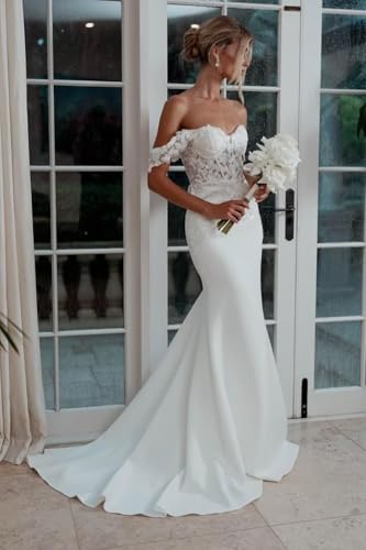 Cadoly Mermaid Wedding Dresses for Bride 2025 Fall V-Neck Modest Tulle Lace Appliques Elegant Boho Beach Bridal Gown3