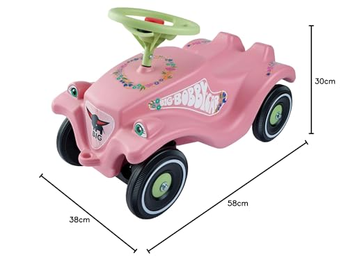 BIG Spielwarenfabrik Big 800056110 – Bobby-Car-Classic Flower Kinderfahrzeug, Rosa - 8