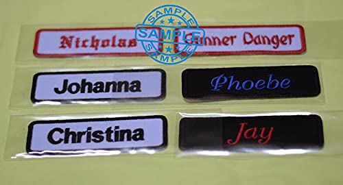 2 Pieces Of Rectangular 1 Line Custom Embroidered Name Tag Iron/Sew On Patch (2Pcs) #TOP4