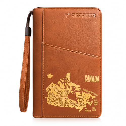 REDDEER Family Passport Holder Wallet, Travel Document Organizer with RFID Blocking Clutch Bag Credit Cards Case for Women and Men by RedDeer - Used condition - CA$24.54