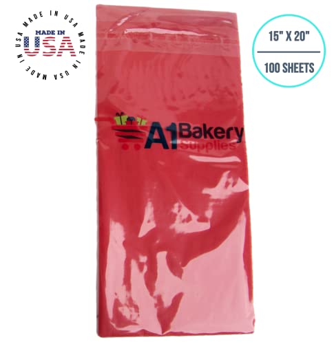 Bright red Tissue Paper 15 x 20 Premium Tissue Paper 100 Pack A1 bakery supplies Made in USA
