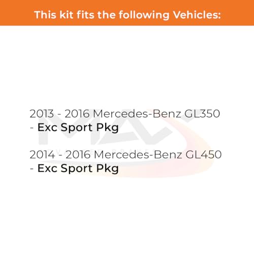 Image of Max Advanced Brakes Front & Rear Brake Kit Compatible With 2013 2014 2015 2016 Mercedes-Benz GL350 GL450 Excl. Sport Pkg Replacement Premium OE Disc Brake Rotors and Ceramic Brake Pads
