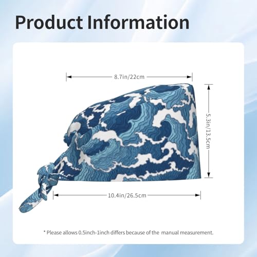 Image of Working Cap Scrub Cap with Sweatband Adjustable Unisex Women Tie Back Hat Nurse Surgical Caps