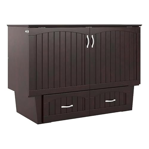 Afi, Nantucket Murphy Bed Chest With 6 Inch Memory Foam Folding Matttress, Built-In Charging Station And Storage Drawer, Full, Espresso #TOP25