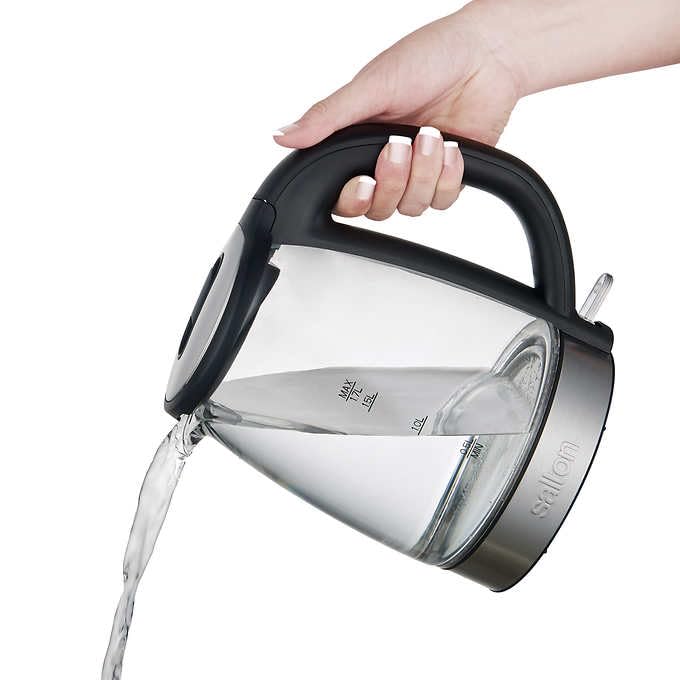 Tetera eléctrica inalámbrica de vidrio 1.7 litros miniatura 3
