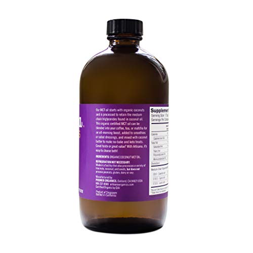 image for Artisana Organics MCT Oil from Coconuts in Glass Bottle, USDA Certifie