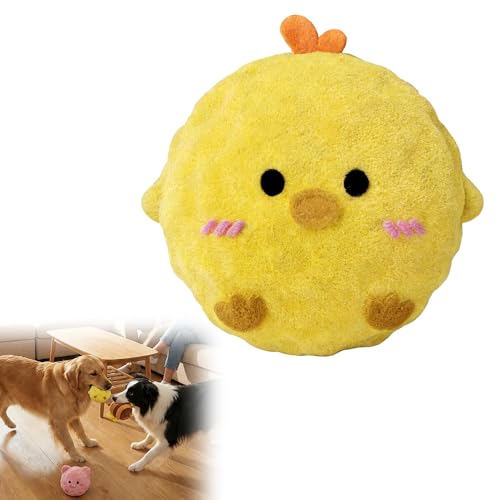 Plush Spiky Ball Dog Toy, 2026 New Interactive Dog Toys, Jumping Squeaky Chew Toy Ball with Soft Durable Fabric for Small Medium Large Dogs Puppy Teething Toys (Yellow)