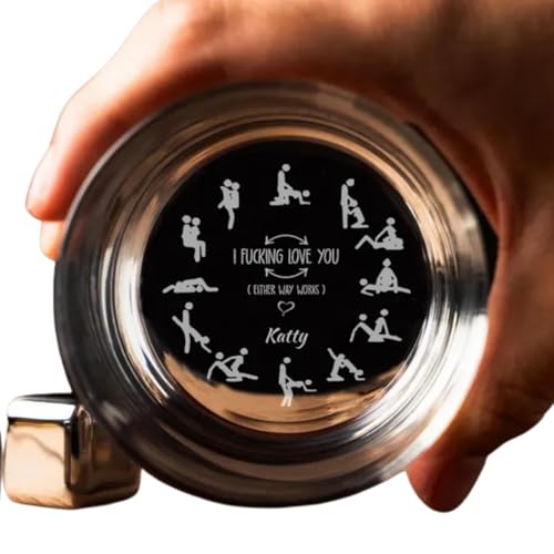 Custom I F*cking Love You Either Way Works - Personalized Whiskey Glass, Boyfriend Customize With Hidden Message, Thanks For All The Orgasams Whiskey Glass, I Fucking Love You Either Way Works
