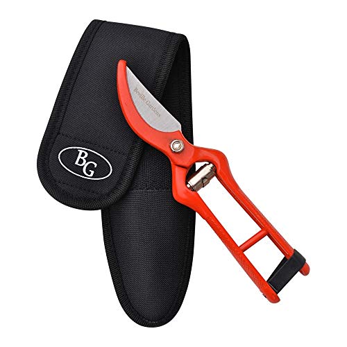 Professional Pruning Shears - Best Heavy Duty Hand Pruners for Serious Gardening - Versatile, Ergonomic, Razor Sharp Steel Garden Clippers, Tree Trimmers + Holster!